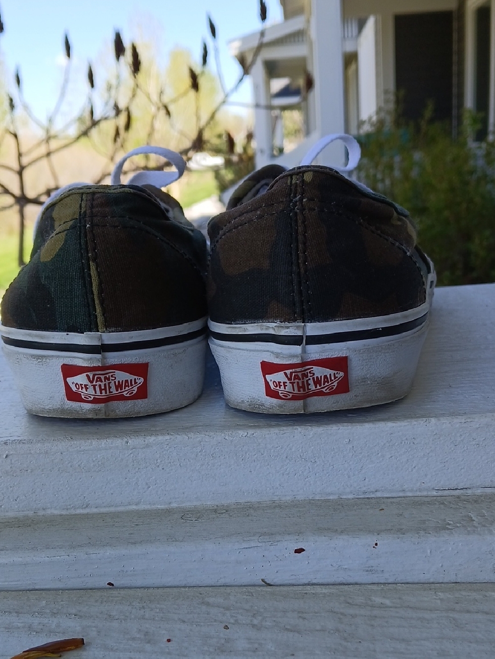 Vans Camo Canvas Low-Top Sneakers - Green, Brown, Black - Picture 4 of 5